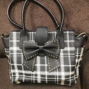 Betsy Johnson Handbag Purse Bow Black